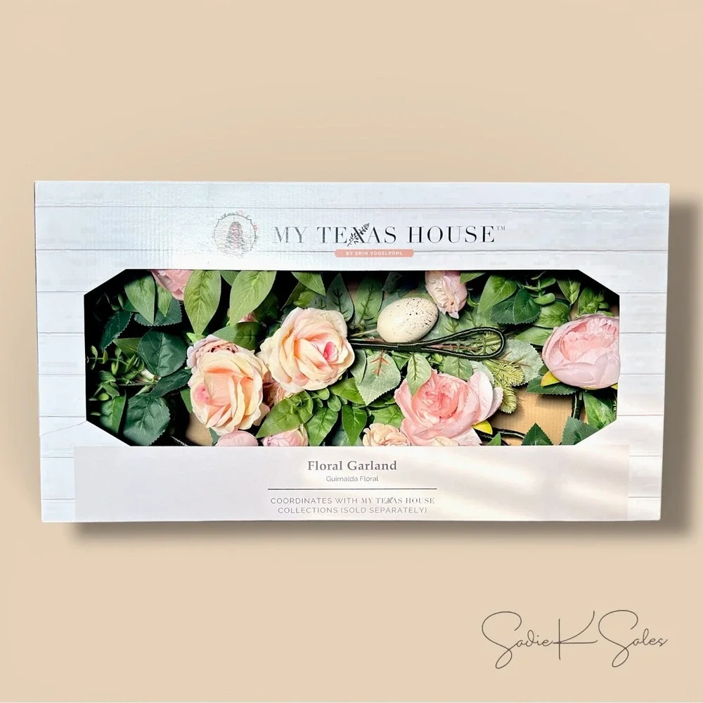 My Texas House 6'‎ Peonies & Speckled Eggs Easter Garland